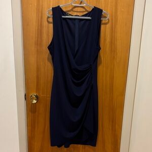 Elegant Asymmetrical Navy Dress